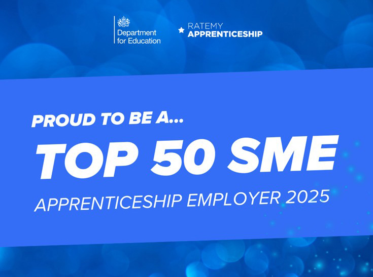 Proud to be a top 50 SME apprenticeship employer 2025