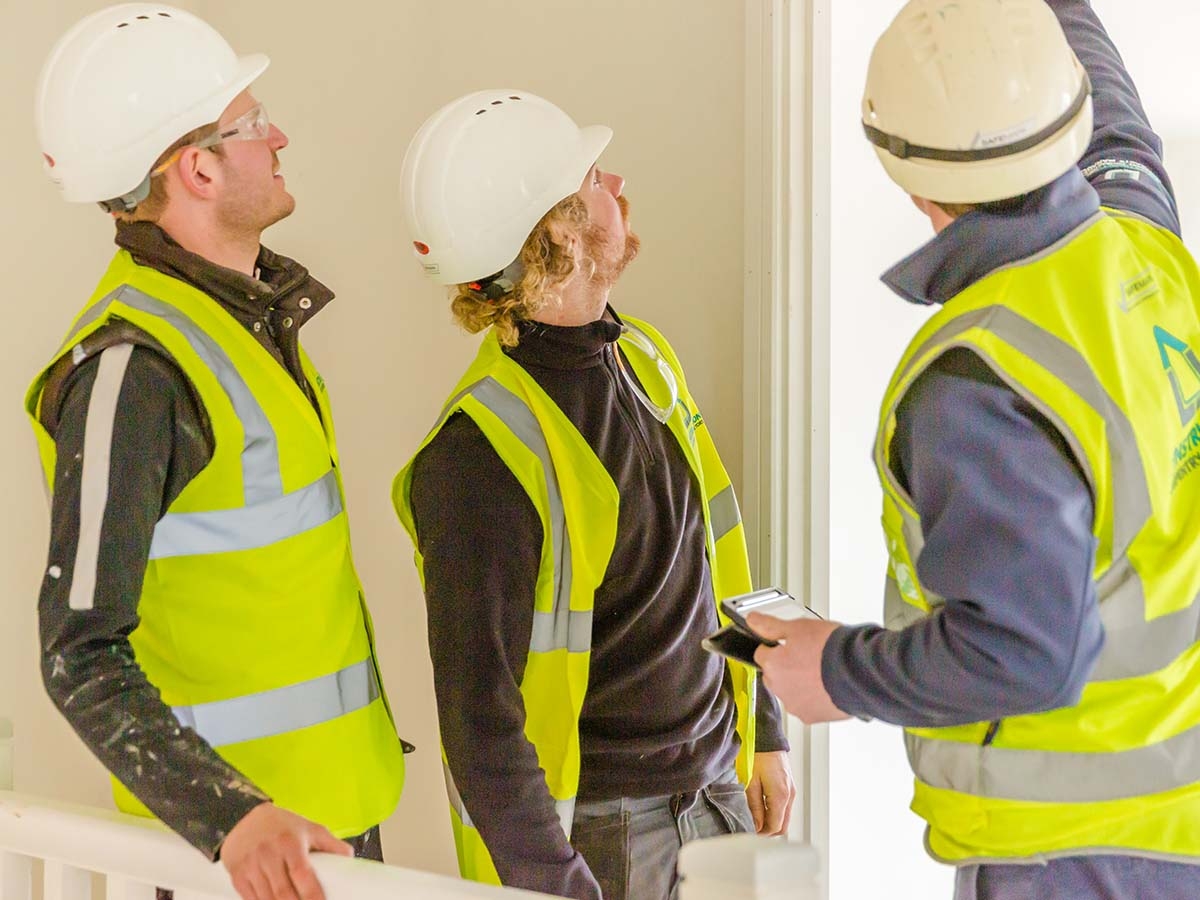 Carpentry contractors perform quality control checks on site