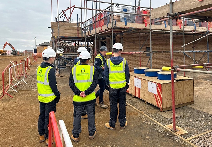 LJ Construction apprentices learning on site