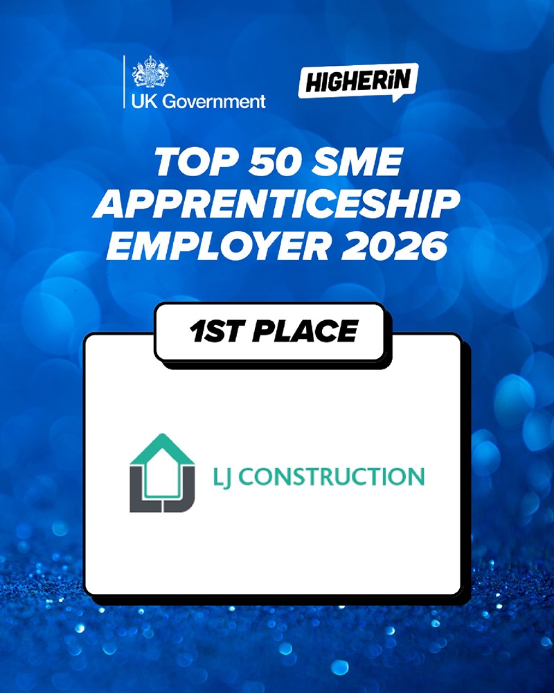 LJ Construction Named Number 1 SME Apprenticeship Employers 2026