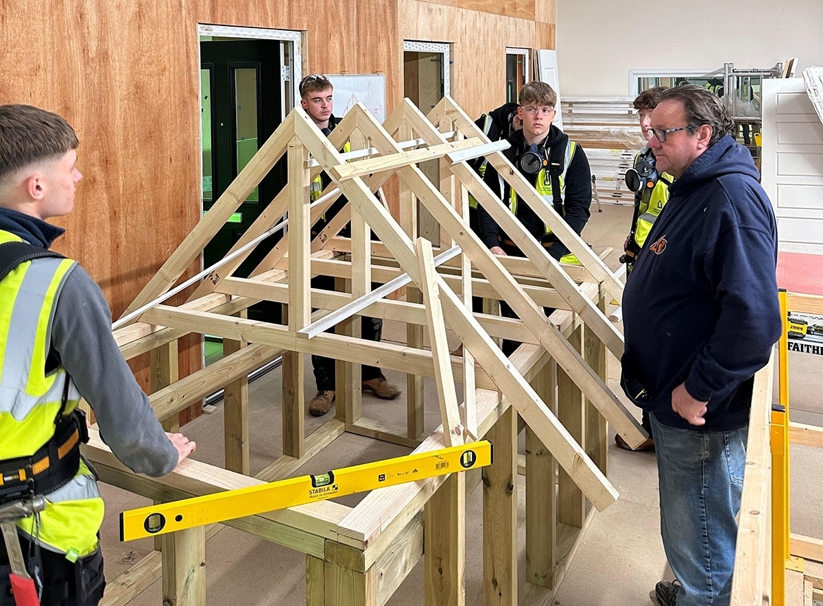 Roof construction lesson at LJ Construction Carpentry Academy
