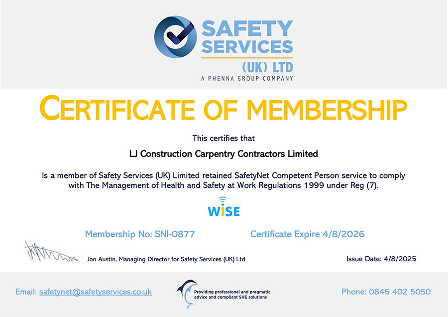 Safety Services (UK) Ltd Certificate